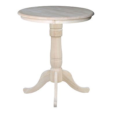Round Pedestal Natural Dining Table