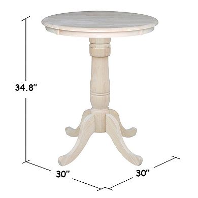 Round Pedestal Natural Dining Table
