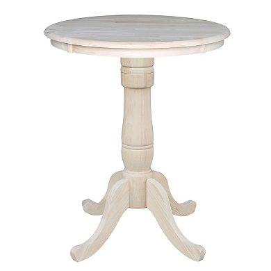 Round Pedestal Natural Dining Table