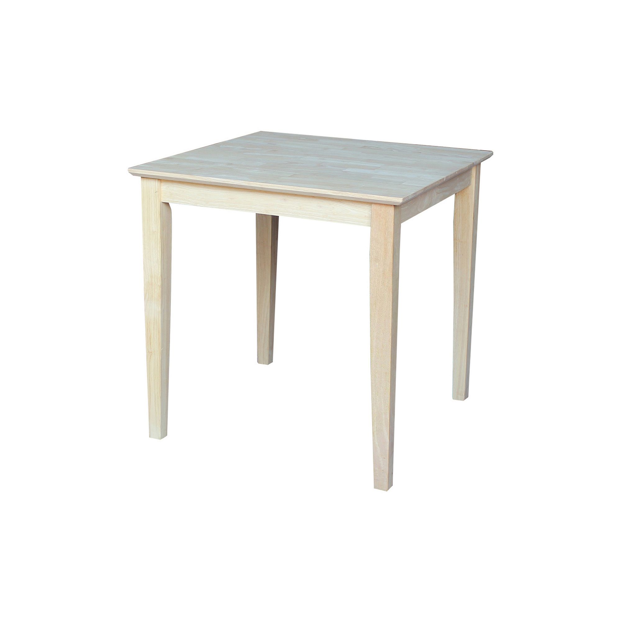 Unfinished 30-Inch Square Shaker-Styled Table