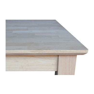 Unfinished 30-Inch Square Shaker-Styled Table