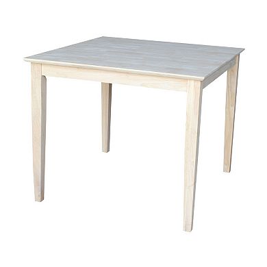 Unfinished 36-Inch Square Shaker-Styled Table