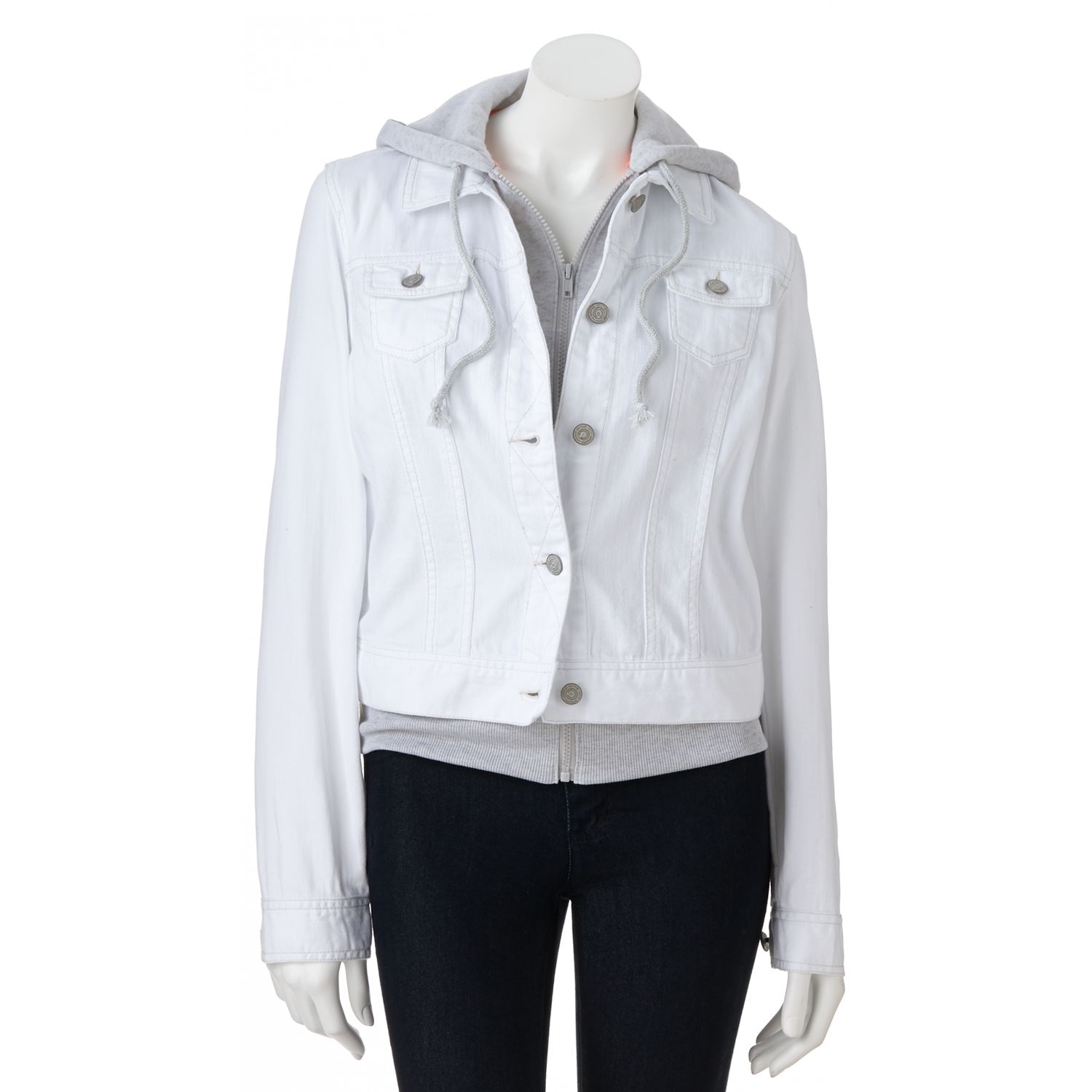 kohls white denim jacket