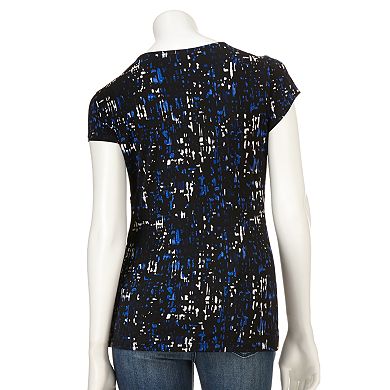 Apt. 9® Splatter Faux-Wrap Top