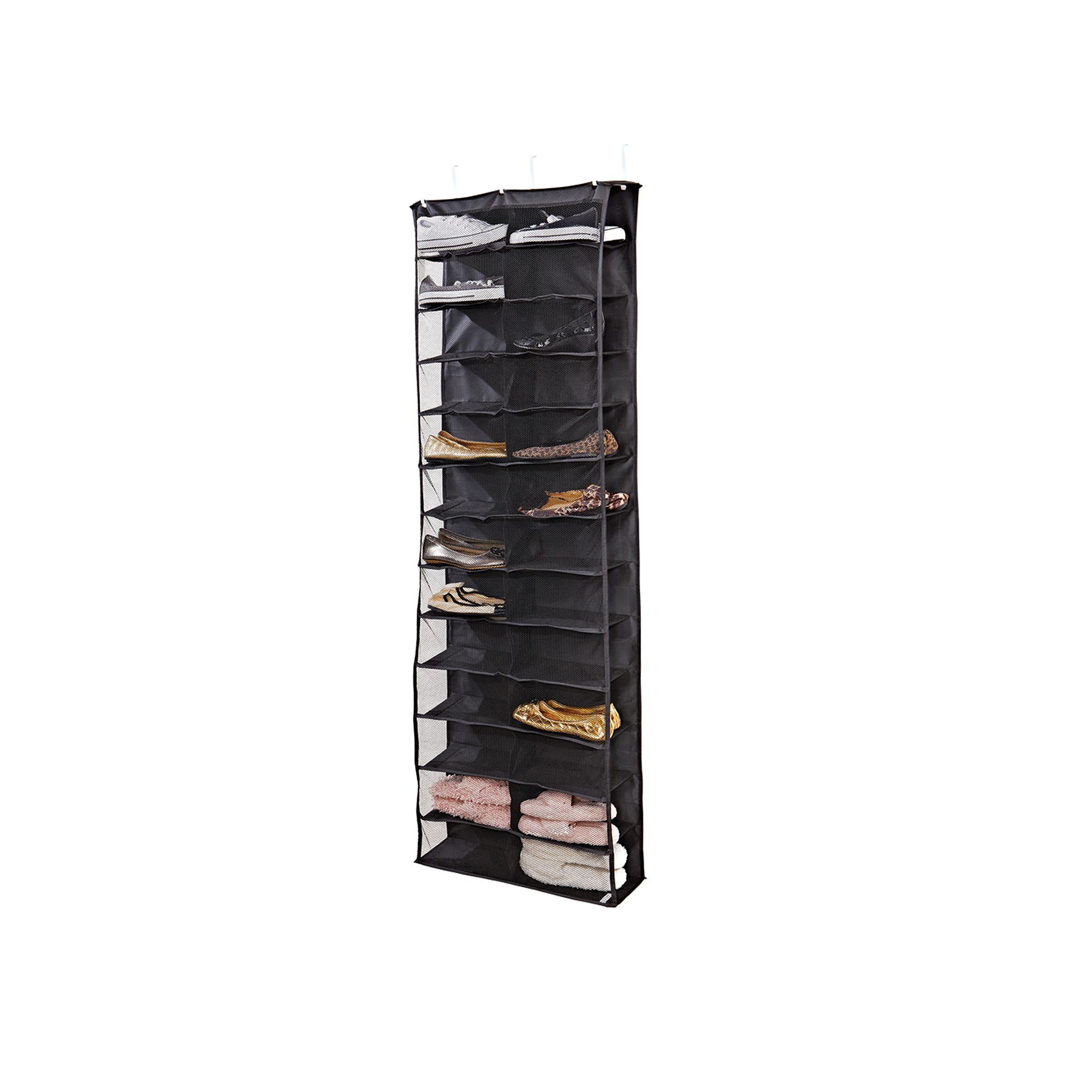 Kennedy Home Collection 26-Shelf Over-The-Door Shoe Rack, Black