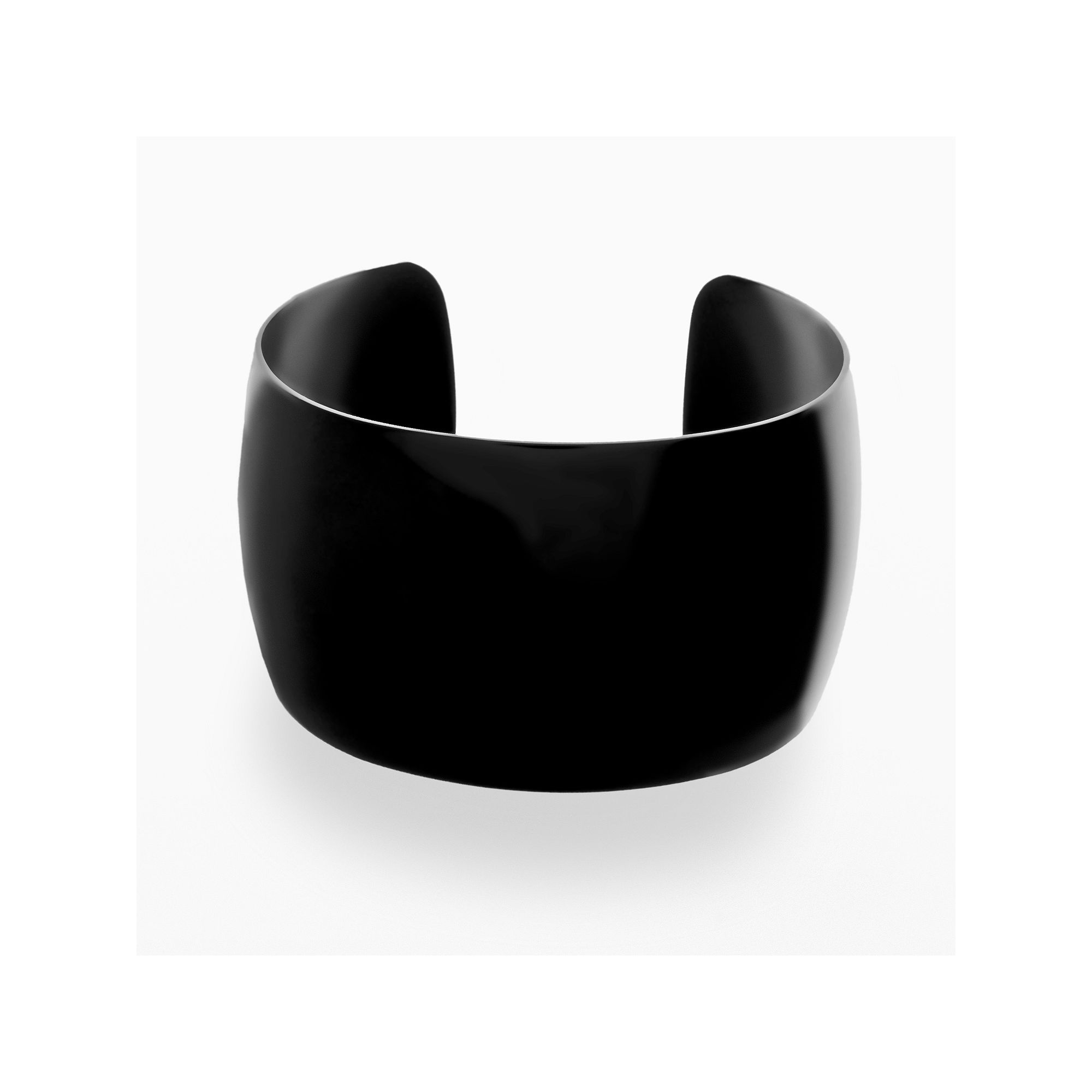 LYNX Stainless Steel Black Ion Cuff Bracelet, Womens