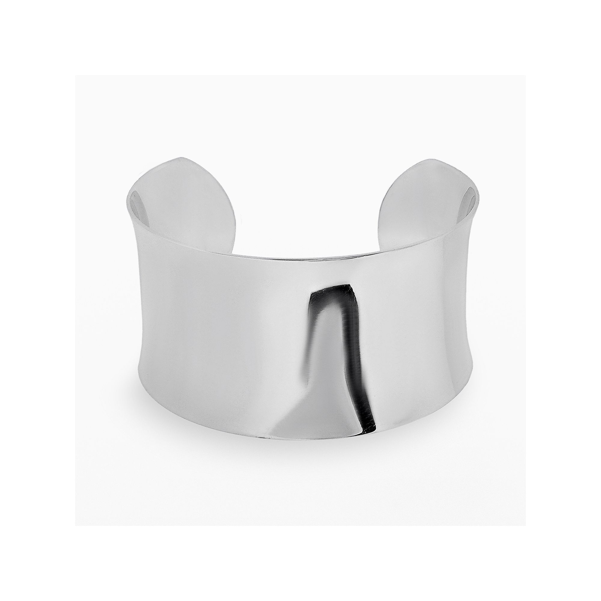 LYNX Stainless Steel Concave Cuff Bracelet, Womens, Silver