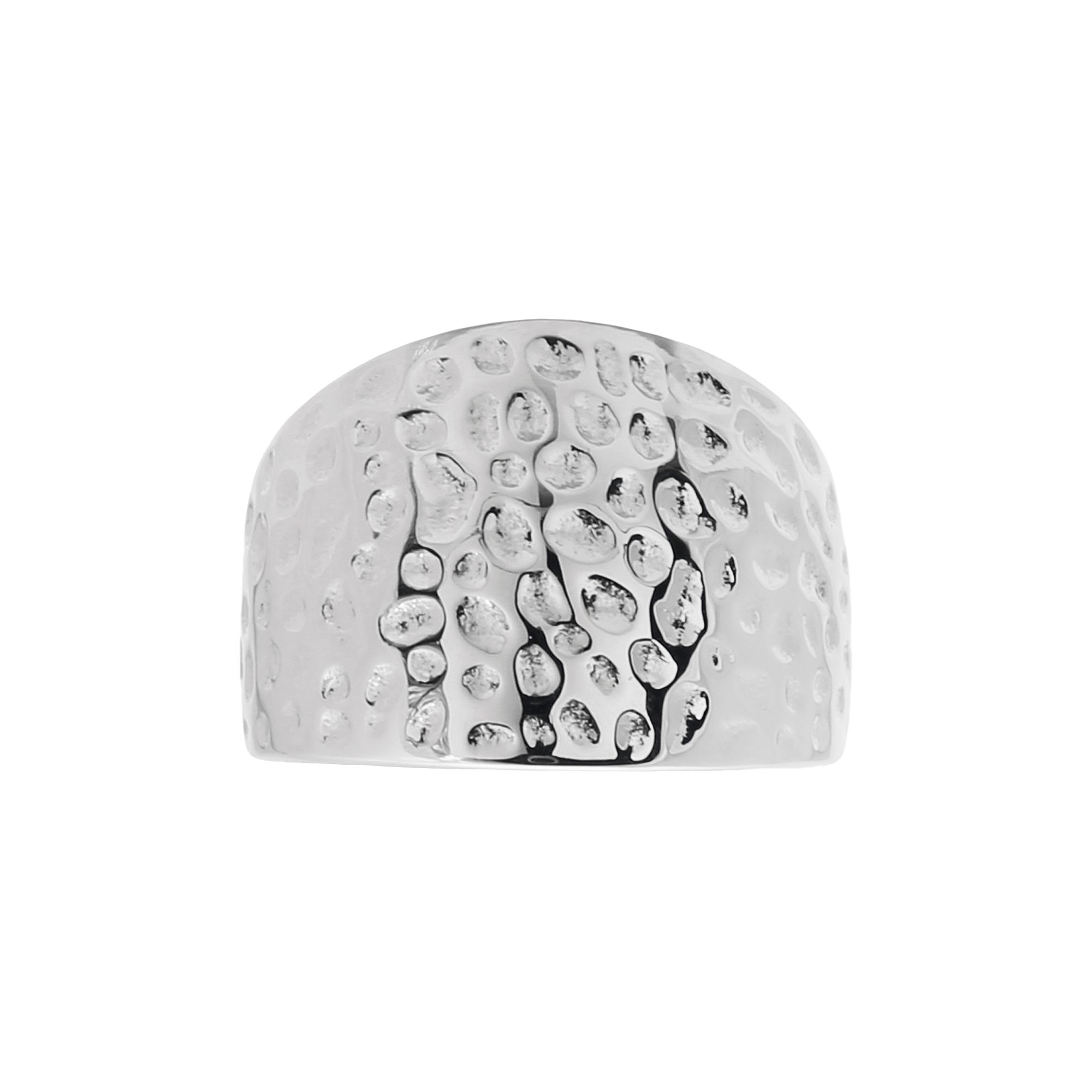 LYNX Stainless Steel Textured Ring, Womens, Size: 5, Silver