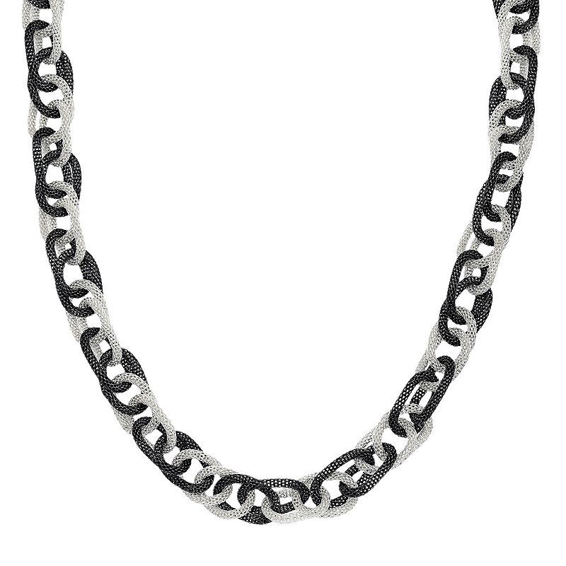 Stainless Steel Two-Tone Rolo Chain Necklace, Womens, Size: 22, Multico
