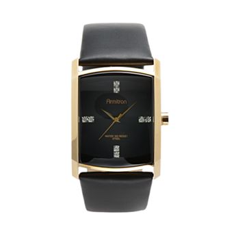 Armitron Men's Crystal Leather Watch