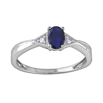 Stella Grace 14k White Gold Sapphire and Diamond Accent Ring