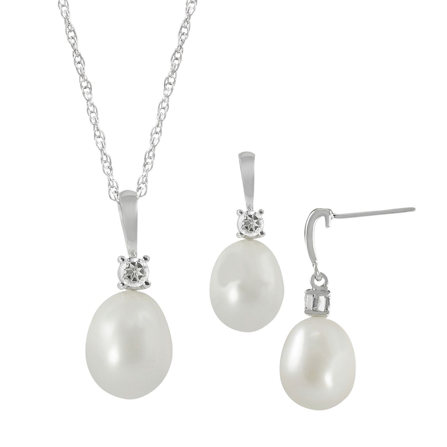 pearl pendant and earring set