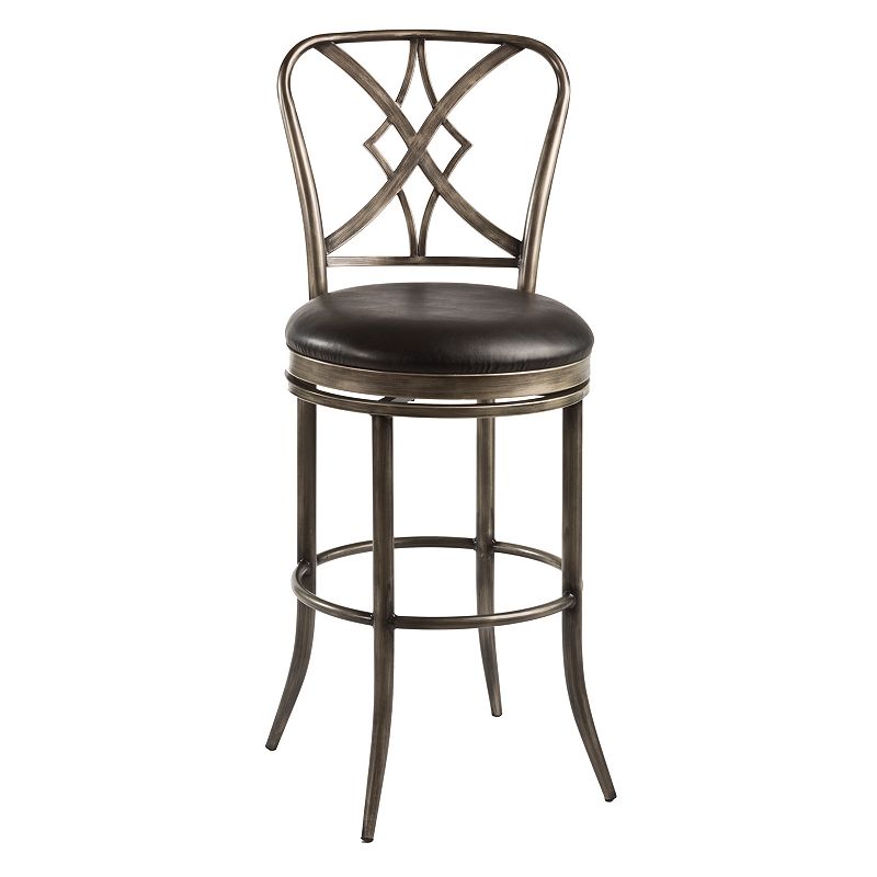 Jacqueline Swivel Counter Stool, Black, Furniture