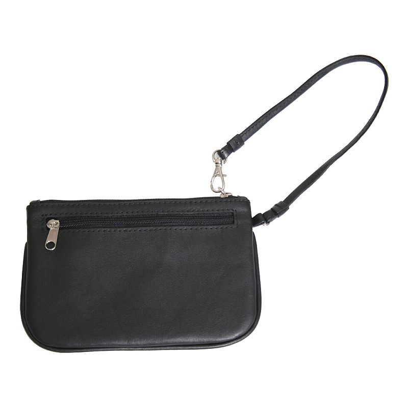 Royce Leather Wristlet Wallet, Black