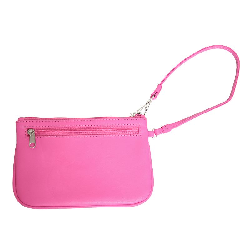 Royce Leather Wristlet Wallet, Pink