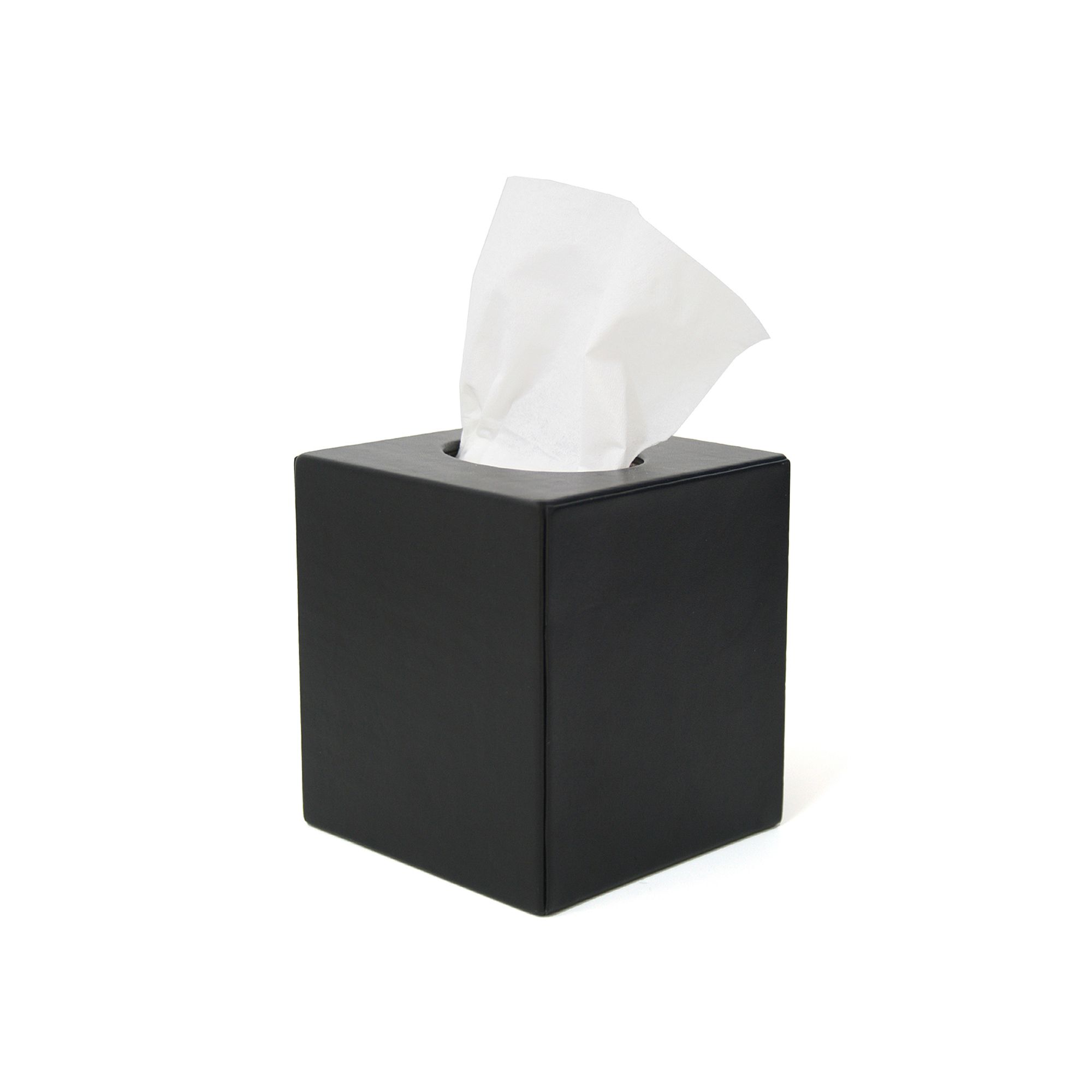 Royce Leather Handcrafted Tissue Holder, Black