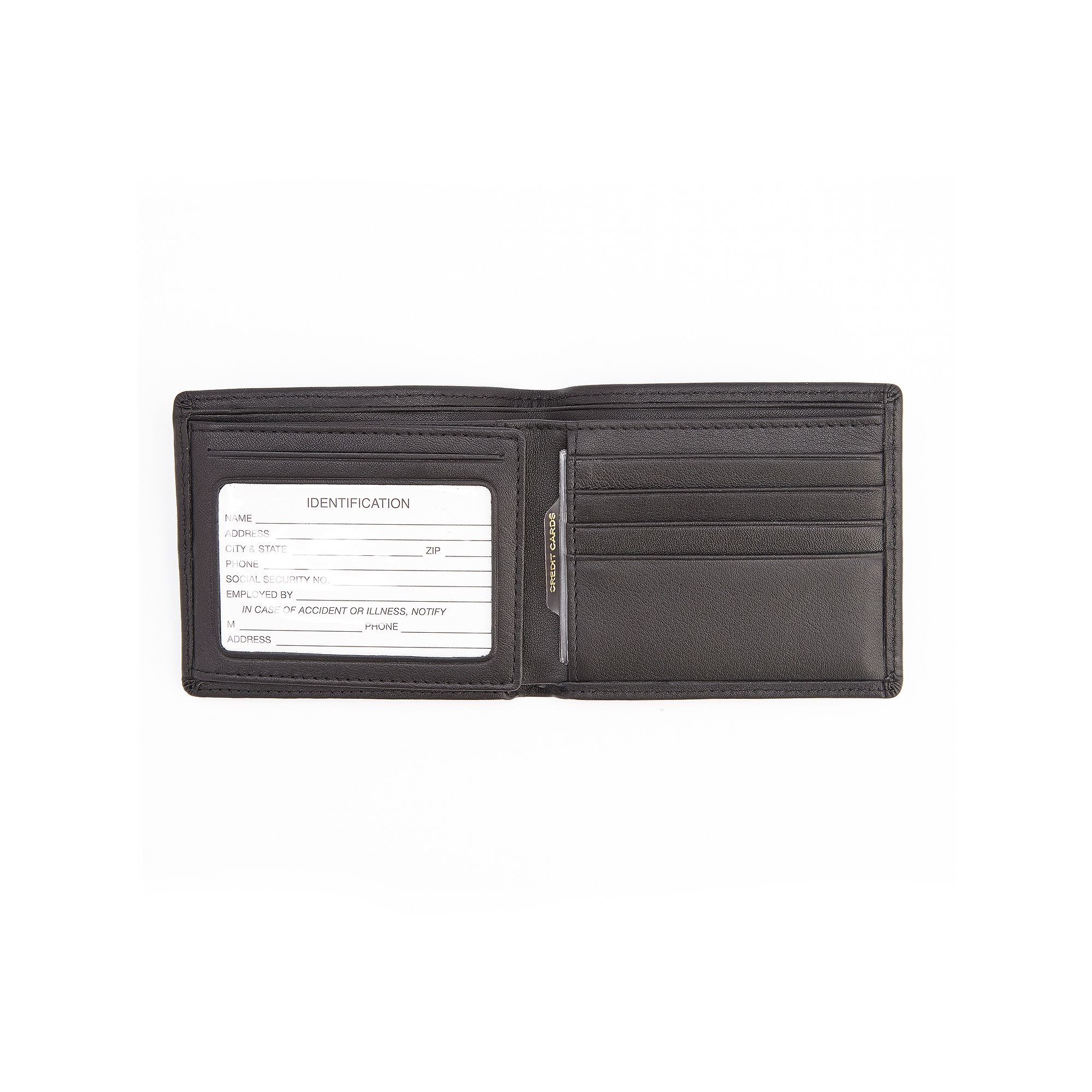 Royce Leather RFID-Blocking Mens Bifold Wallet, Black