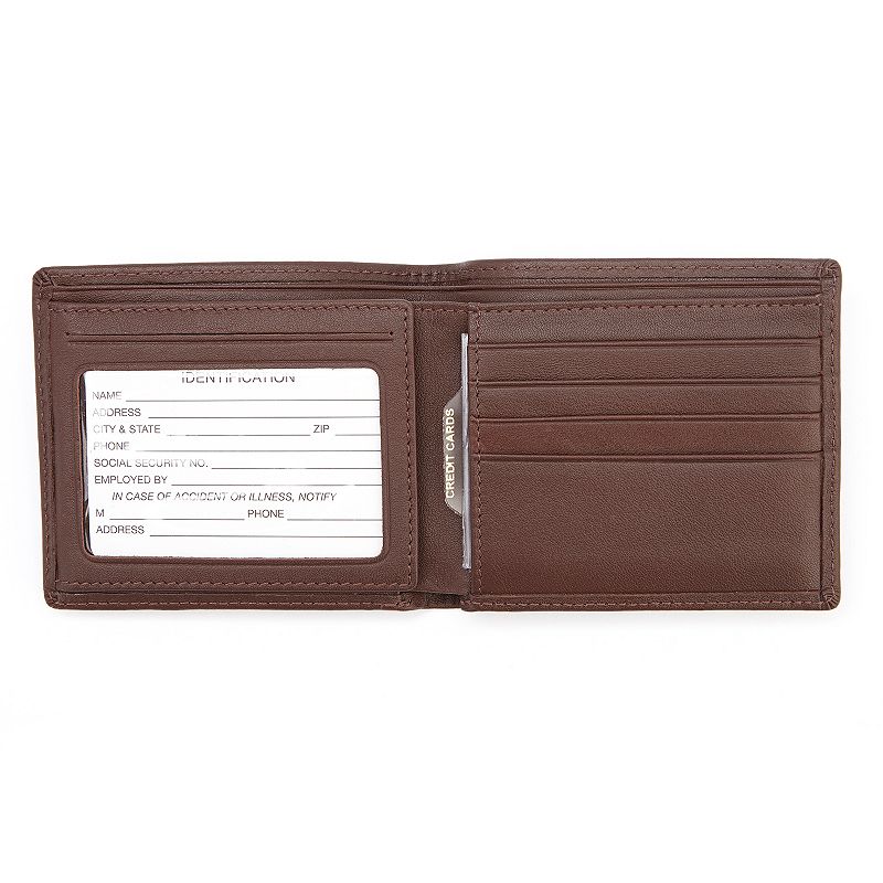 Royce Leather RFID-Blocking Mens Bifold Wallet, Brown