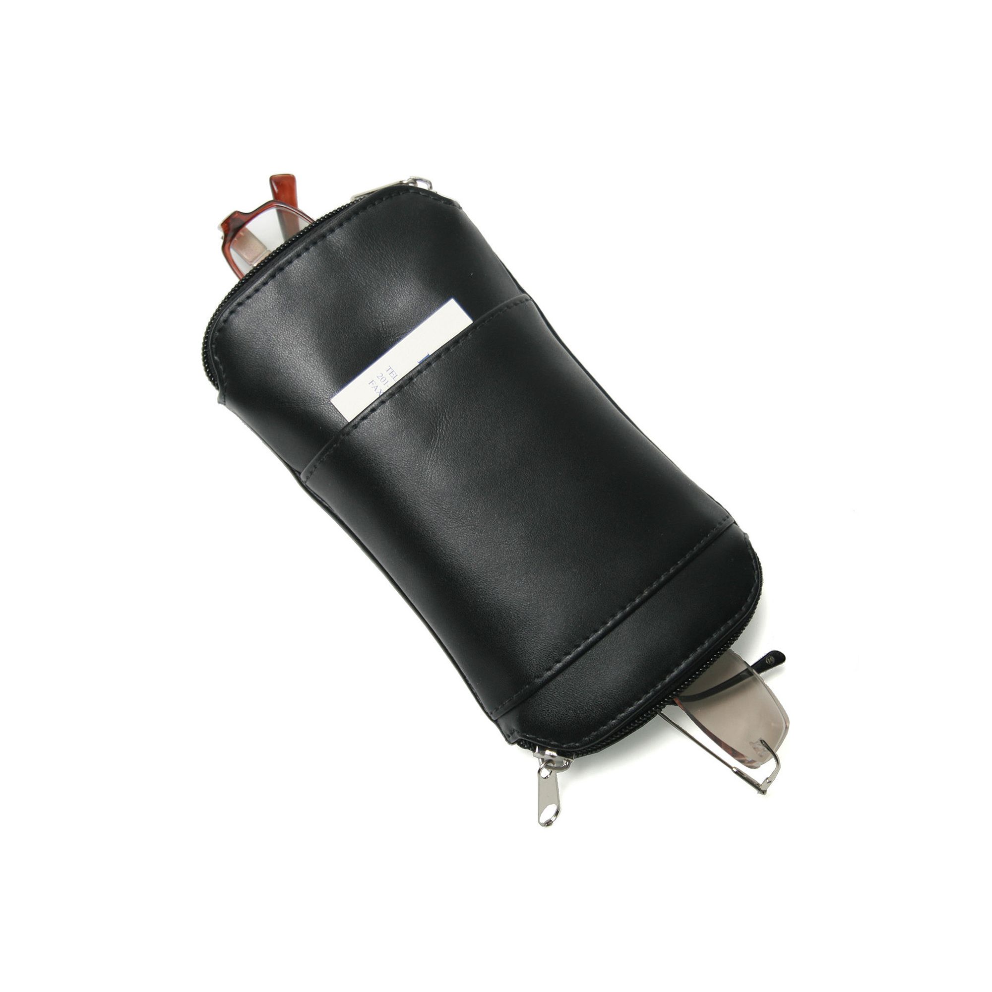 Royce Leather Deluxe Double Eyeglass Case, Black