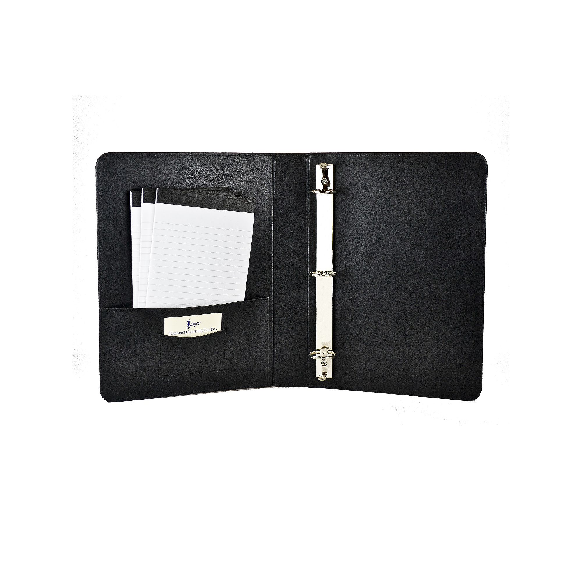 Royce Leather 1 1/2-in. Ring Binder, Black