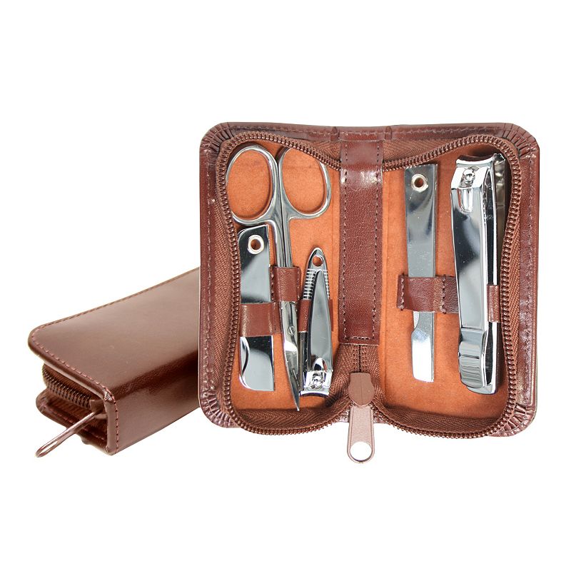 Royce Leather Aristo 6-pc. Mini Manicure Set, Brown
