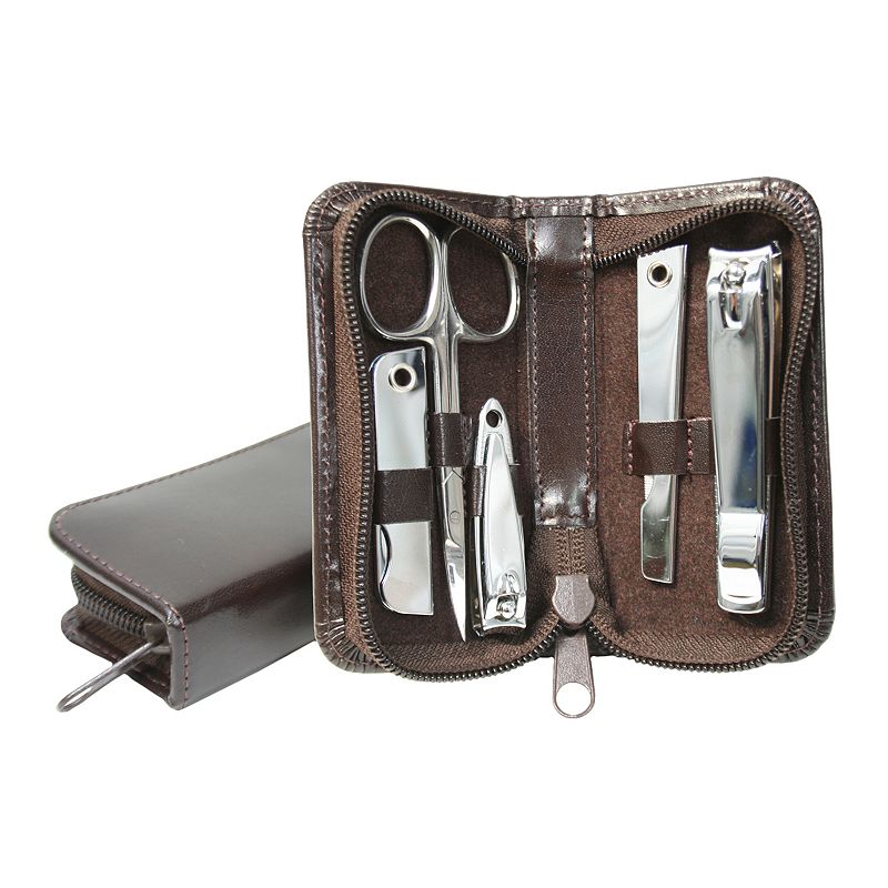 Royce Leather Aristo 6-pc. Mini Manicure Set, Brown