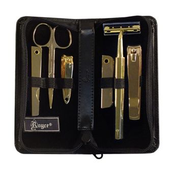 Royce Leather 6 pc Gold-Plated Manicure Set