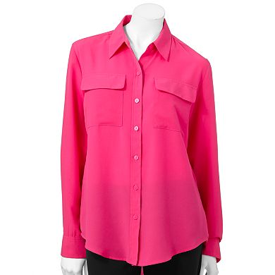 Apt. 9® Solid Crepe Blouse - Women's