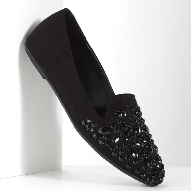 Simply Vera Vera Wang Women's Embellished Smoking Flats