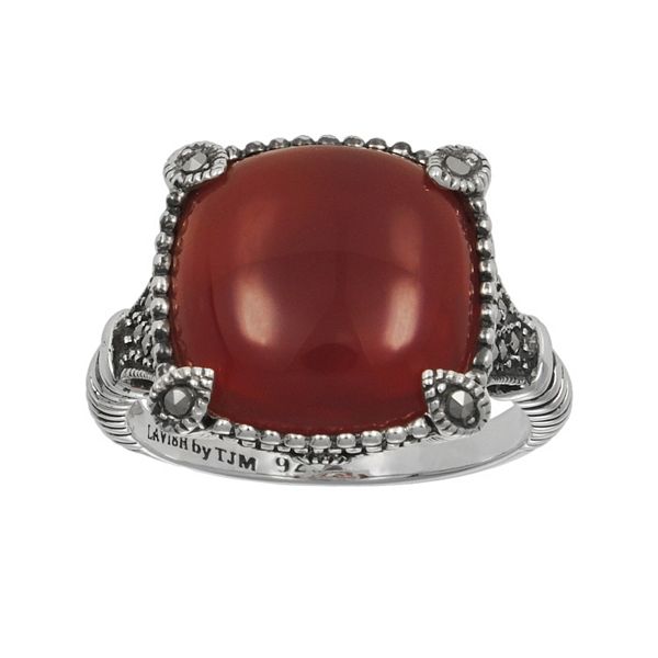 Lavish by TJM Sterling Silver Red Agate Ring