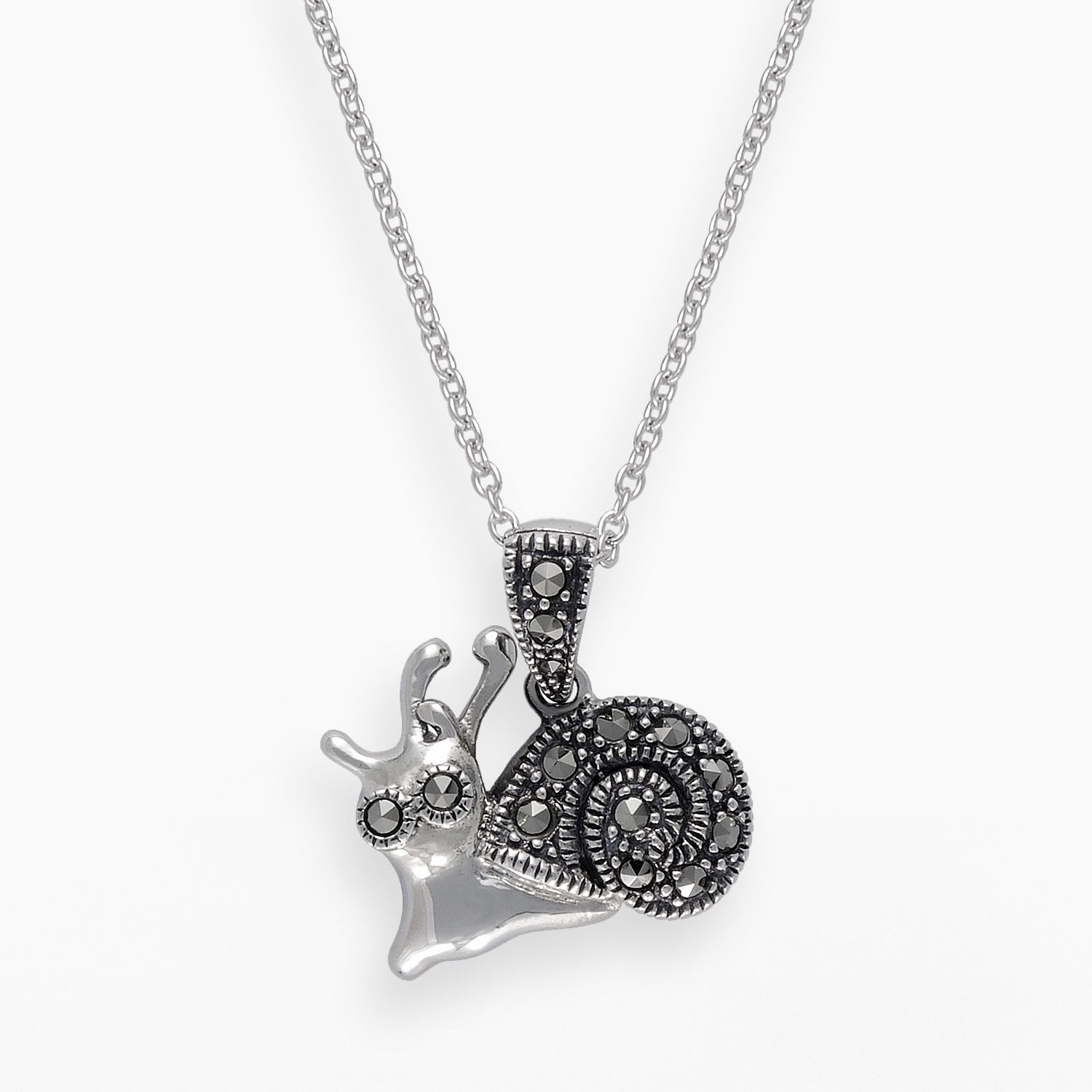 Image for Lavish by TJM Sterling Silver Snail Pendant - Made with Swarovski Marcasite at Kohl's.