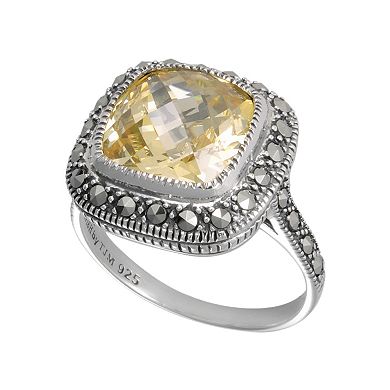 Lavish by TJM Sterling Silver Canary Cubic Zirconia Ring
