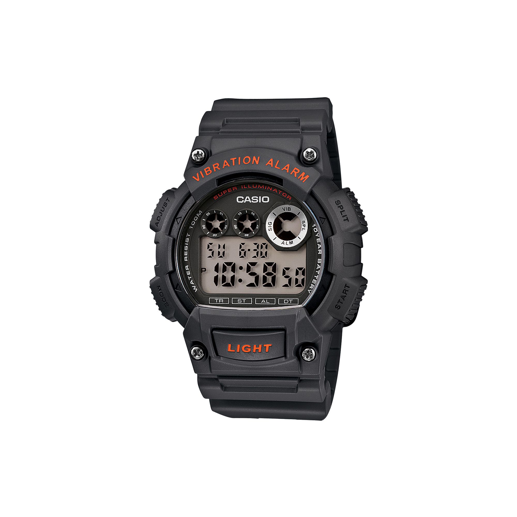 Casio Mens Digital Chronograph Watch, Red