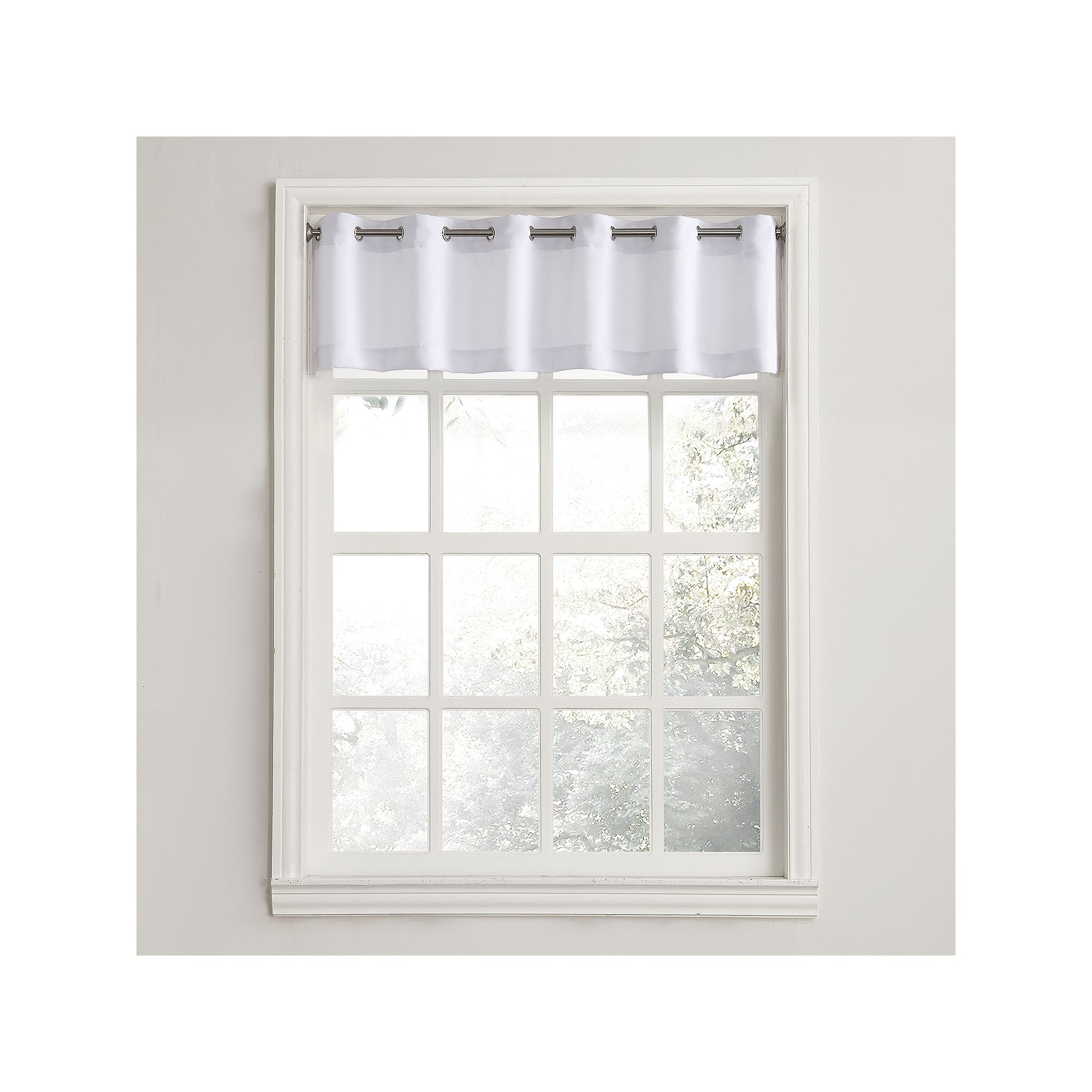 No. 918 Montego Casual Textured Semi-Sheer Grommet Single Valance, White