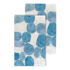 2pc Whitney Ombre Reversible Bath Rug Set Dark Blue - Chesapeake