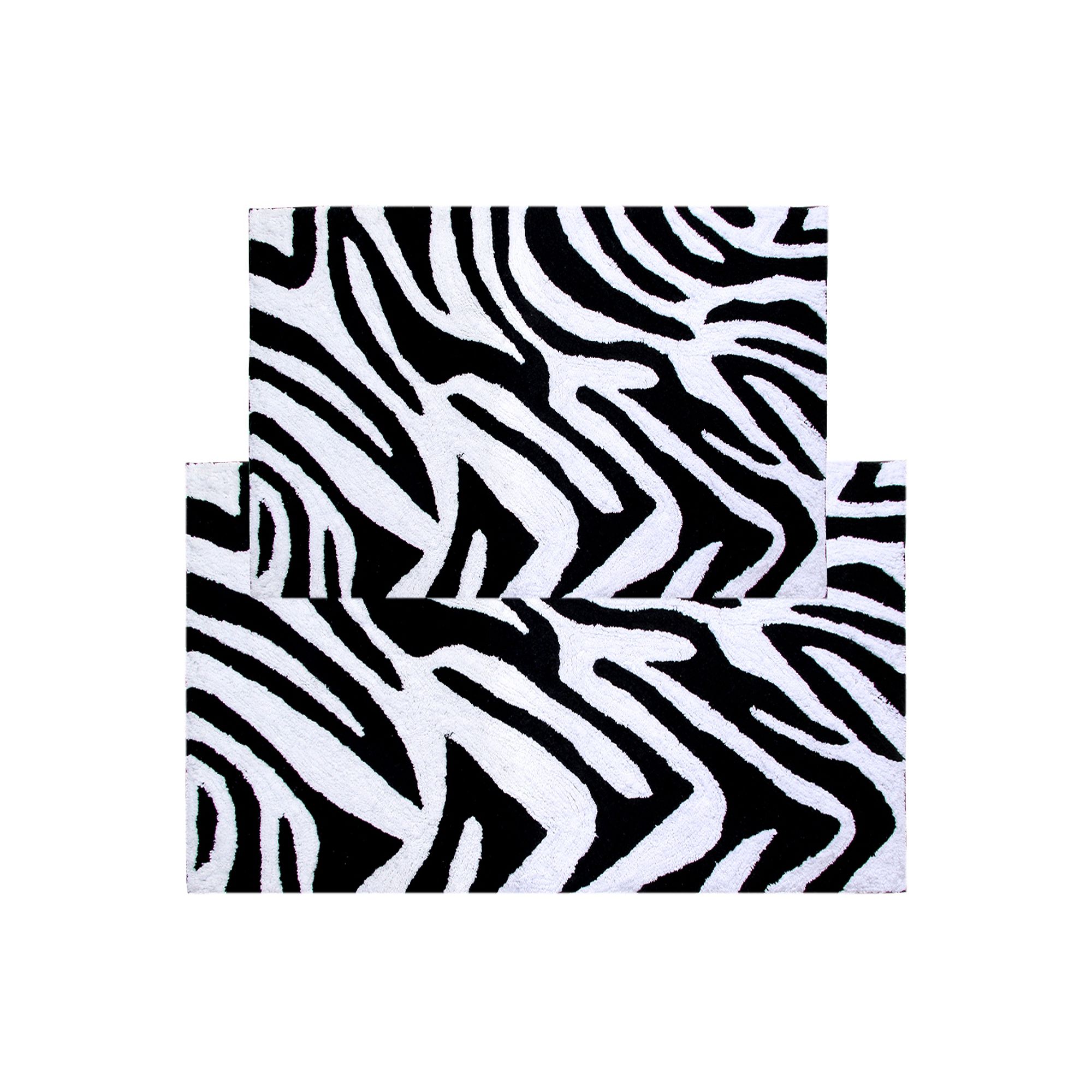 Chesapeake Animal Print 2-pc. Bath Rug Set, Black White Zebra