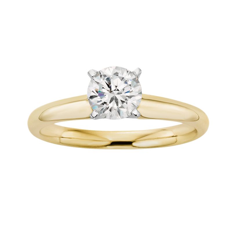 IGL Certified Colorless Diamond Solitaire Engagement Ring in 18k Gold (3/4 