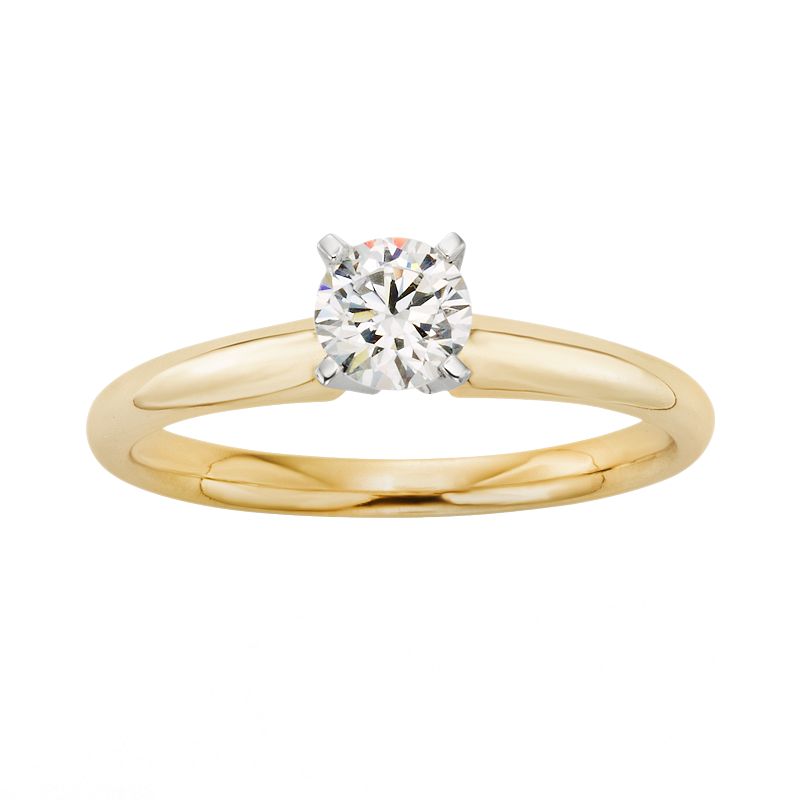 18k Gold 1/2-ct. T.W. IGL Certified Colorless Diamond Solitaire Ring, Women