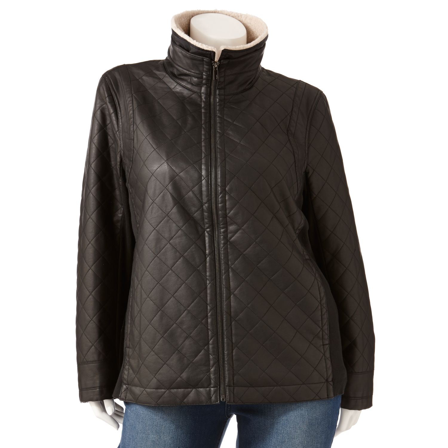 kohls plus size leather jacket