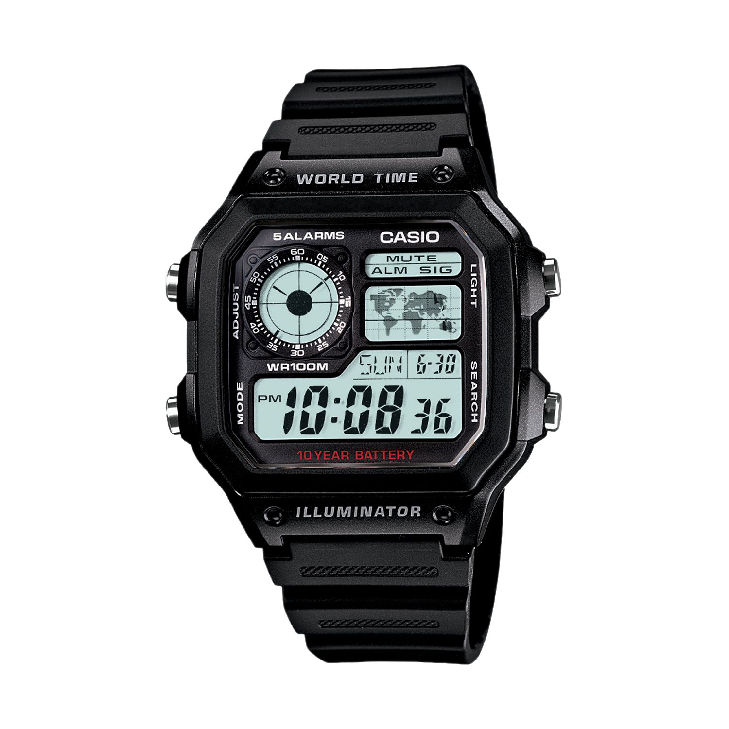 casio men's world time illuminator watch