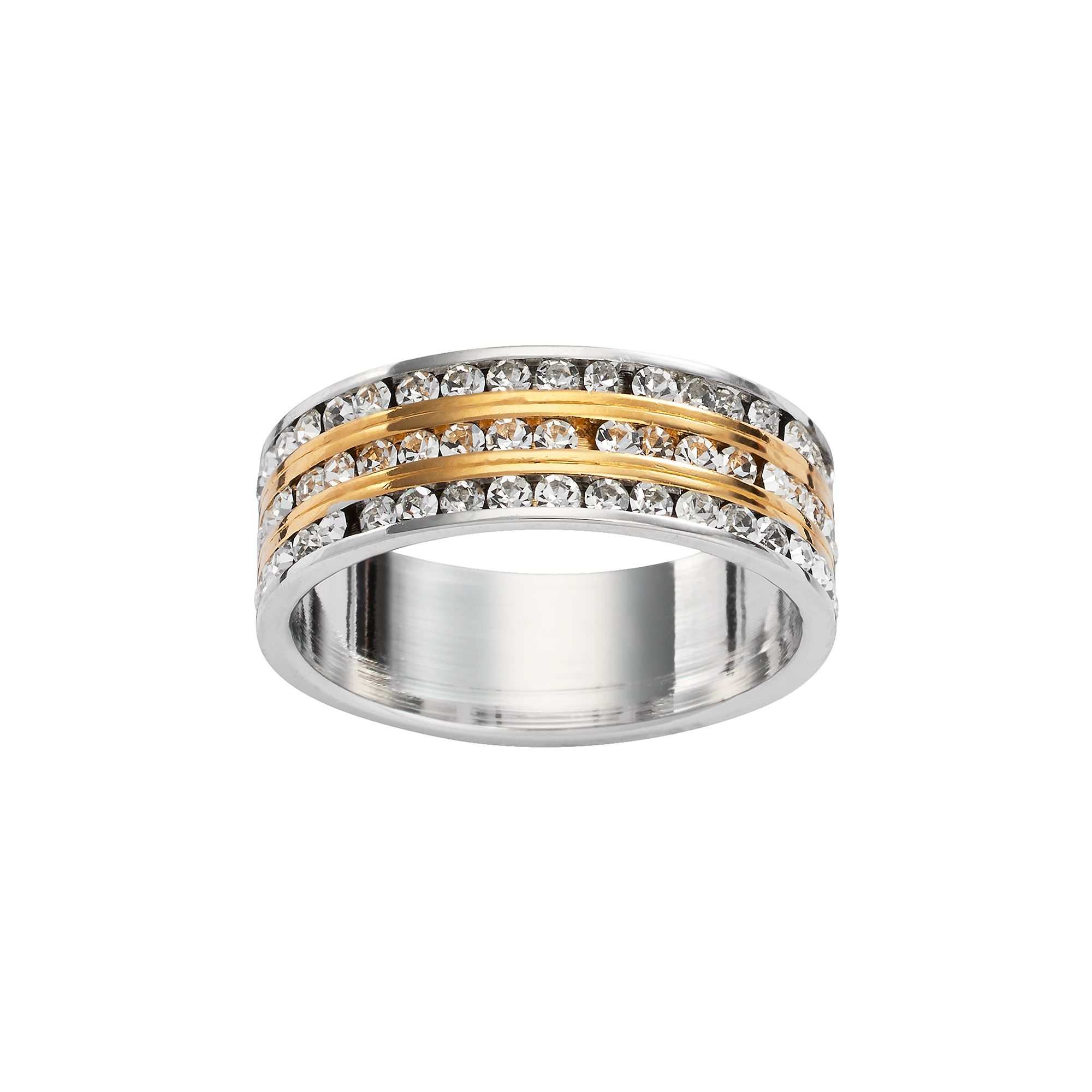Traditions Jewelry Company 18k Gold Plate & Silver Plate Crystal Multirow R