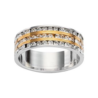 Traditions Jewelry Company 18k Gold Plate & Silver Plate Crystal Multirow Ring