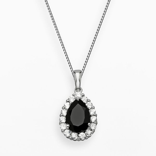 Black onyx teardrop deals necklace