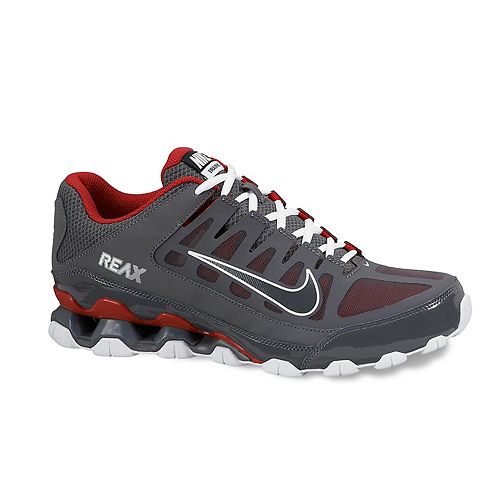 nike reax gray and red