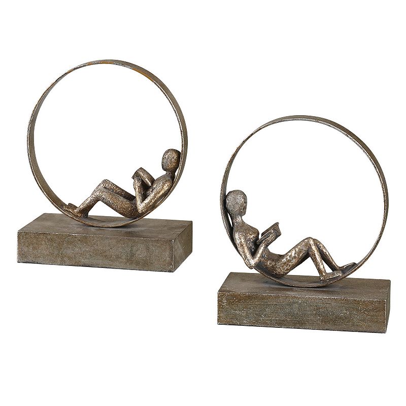 2-pc. Lounging Reader Bookend Set, Multicolor