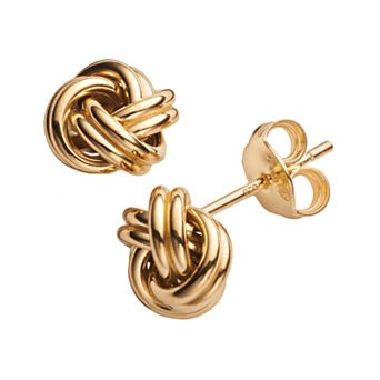 Designs by Gioelli 14k Gold Over Silver Love Knot Stud Earrings