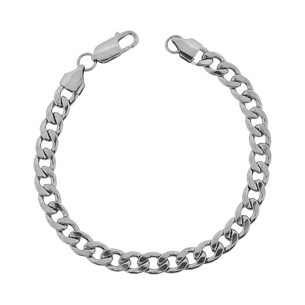 LYNX Stainless Steel Curb Chain Bracelet - 8.75-in.