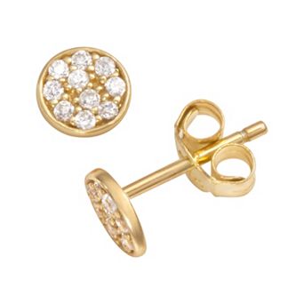 Sophie Miller 14k Gold Over Silver Cubic Zirconia Disc Stud Earrings