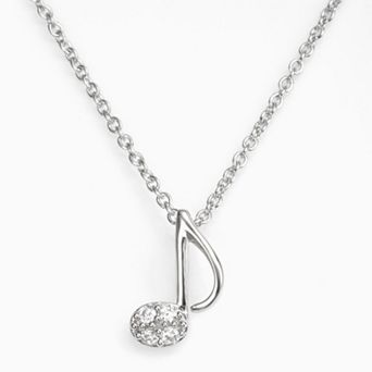 Sophie Miller Sterling Silver Cubic Zirconia Music Note Pendant
