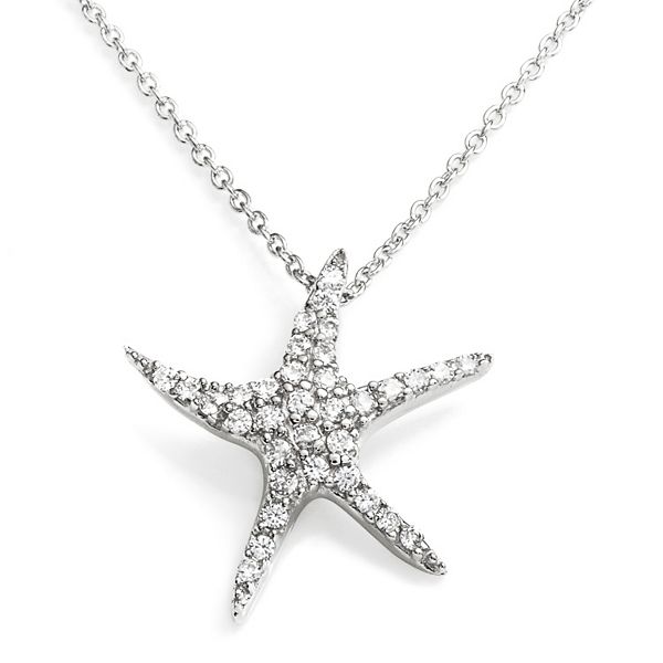 Sophie Miller Sterling Silver Cubic Zirconia Starfish Pendant